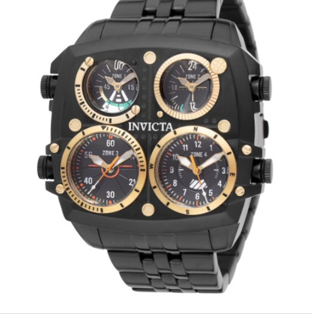 INVICTA AVIATOR ZULU TIME 50MM (COME IN A YELLOW 1 SLOT DIVE CASE )
